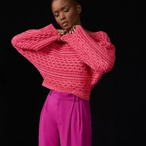Anthropologie | Sweaters | Anthropologie Pilcro Womens Cropped Fisherman  Cotton Knit Sweater | Poshmark